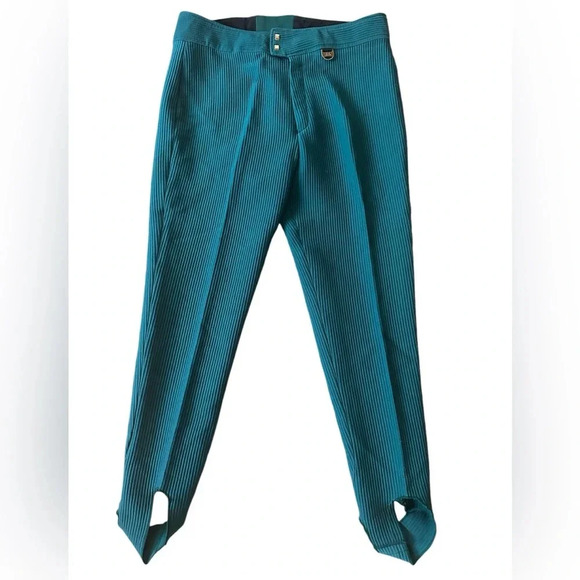Nils Vintage corduroy Snow Pants Ski Pants Stirups Wool Size 14 - Picture 1 of 10